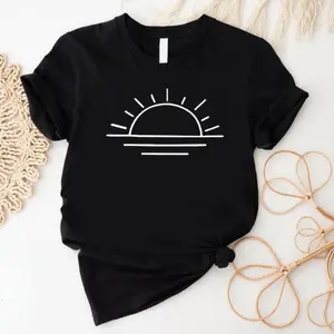 Sun T-shirt For Women, Sunshine Tee Shirt, Summer Shirt For Lady, Beach Shirts, Summer Positive Vibes Shirt, Gift For Her, Shirts For Women
