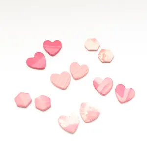 Valentine Mystery Stud-Pack Handmade Polymer Clay Earrings Heart & Hexagon Shaped Studs Trendy Gifts for Her