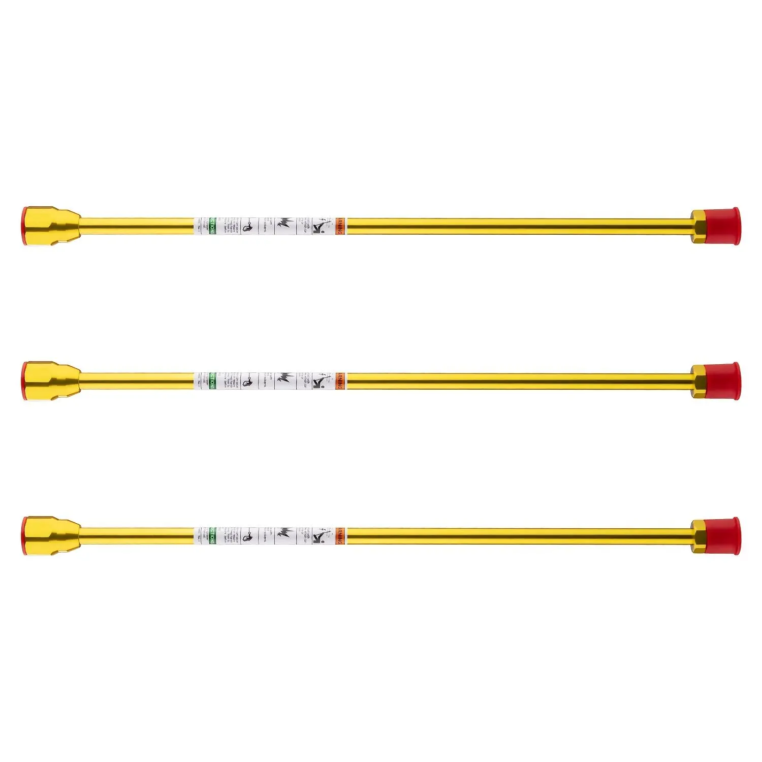 3-Piece Yellow High-Quality Airless Paint Sprayer Extension Rods, Paint Sprayer Accessories (50 cm / 19.7 inches * 3 rods), for use with airless paint spray guns. Suitable for painting cars, ships, factories, fences, and walls.