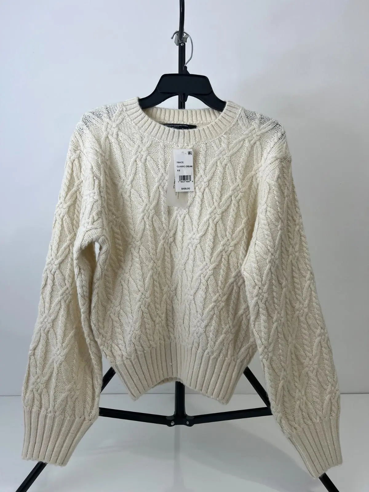 French Connection Women's Layon Knitted Crew Neck Jumper - Cream, Size XS
