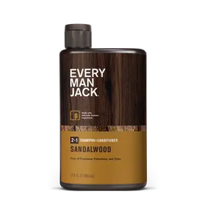 Every Man Jack 2-in-1 Daily Shampoo + Conditioner Nourishing For All Hair Types, Naturally Derived, Cruelty-Free Shampoo and Conditioner Set for Men