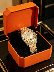 1 count-New Fashion Luxury Watch For Woman Crystal Casual Fashionable Wristwatch Fashion Wristwatches Quartz Watch Ladies Wrist Metal Stainless Steel Date Watches Reloj Mujer Gifts