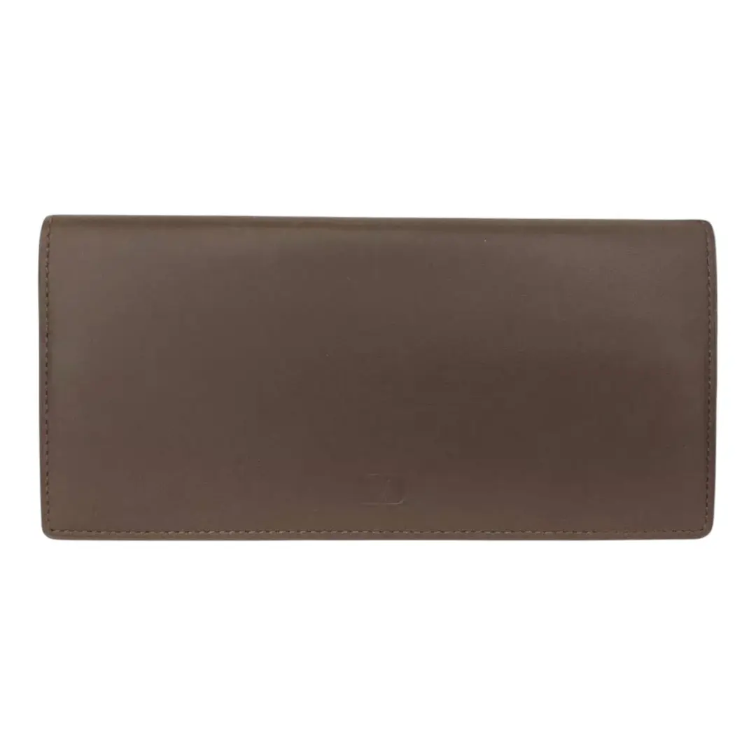 Pre-owned Valentino Leather Wallet Gravani Brown Long Bifold Classic Design with Bifold Structure #100