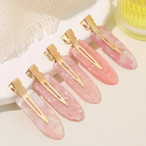 5pcs Cute Plain Design Seamless Flat Hair Clips, Bangs Clips, Makeup Styling Clips, Super Cute Clips, Cute Hair Accessories, All-Season Use