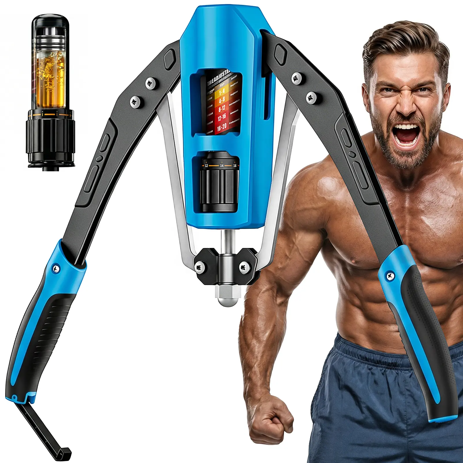 EAST MOUNT R2Pro Twister Arm Exerciser - Adjustable 22-440lbs Hydraulic Power Upgraded, Modern Strength Training Equipment for Athletes, Portable Exercise Machine for Living Room, Office Chest & Shoulder Workouts, Adjustable Workout Equipment, Arm Strengt