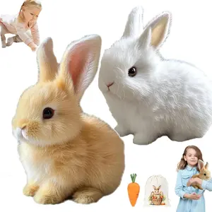 Bunnywhite - Easter My Realistic Bunny Toy,Interactive Bunny Realistic Bunny - Jumping,Twitching, and Shaking Ears, Bunny RealisticBunny Toy, Bunbi Realistic Bunny, RealisticBunny Toys (Brown)