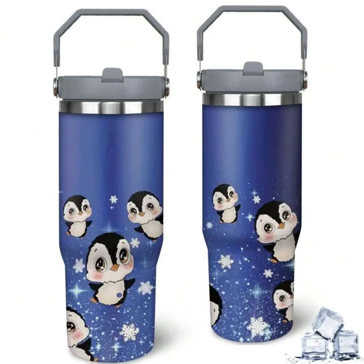 Penguin Stainless Steel Tumbler - 30oz Insulated Cup With Lid - Flasks, Drinkware