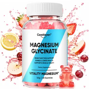 CareHaven Magnesium Glycinate Gummies - High Absorption Vegan Healthcare Vitamin Supplement for Muscle Relaxation, Calm  Magnesium complex