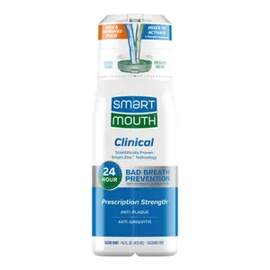 SmartMouth Clinical Zinc Activated Mouthwash (16oz) – Prescription Strength Anti-Gingivitis + Anti-Plaque Protection | Fresh Breath Dentist-Recommended Oral Rinse