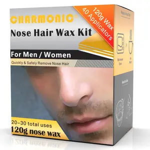 120g Nose Hair Wax Kit with 40 Applicators, Quick & Painless Nose Hair Remover for Men and Women, supports 20 times usage
