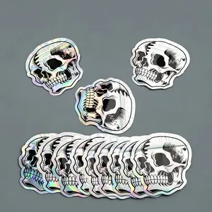 50/100pcs Laser Skull Halloween Candy Gift Bags, Unique Self-Seal Bag, Party Supplies, Home Goods, Christmas Thanksgiving Gifts