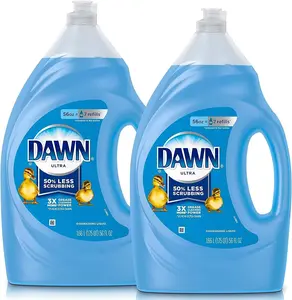 Dawn Ultra Dishwashing Liquid Original Scent 56 Fl Oz Pack of 2 Concentrated Formula 3X Grease-Cleaning Power Less Scrubbing Dish Detergent