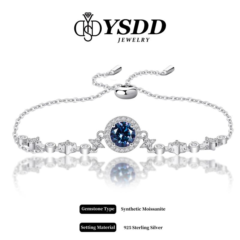 【#287 Starry Halo 】DIY Colors 1CT Round Halo Moissanite Slider Bracelet in 925 Sterling Silver 【#287 Starry Halo 】DIY Colors 1CT Round Halo Moissanite Slider Bracelet in 925 Sterling Silver