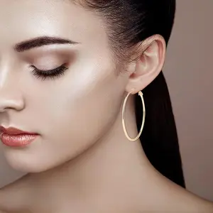 3 Pairs Gold 30/40/50mm Silver Hoop Earrings Set for Women Oversized Tube Hoop Earrings14k Gold Plated Earrings with Sterling Silver for Women Fashion Jewelry Gifts luxury