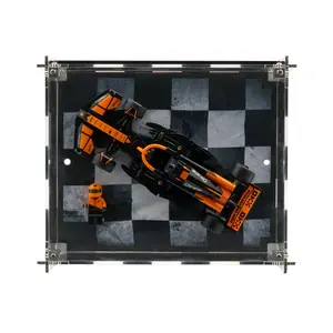 Wall-Mounted Acrylic Display Case UV Print Compatible with LEGO® Speed Champions F1 Car 77242-77251 - Set Not Included