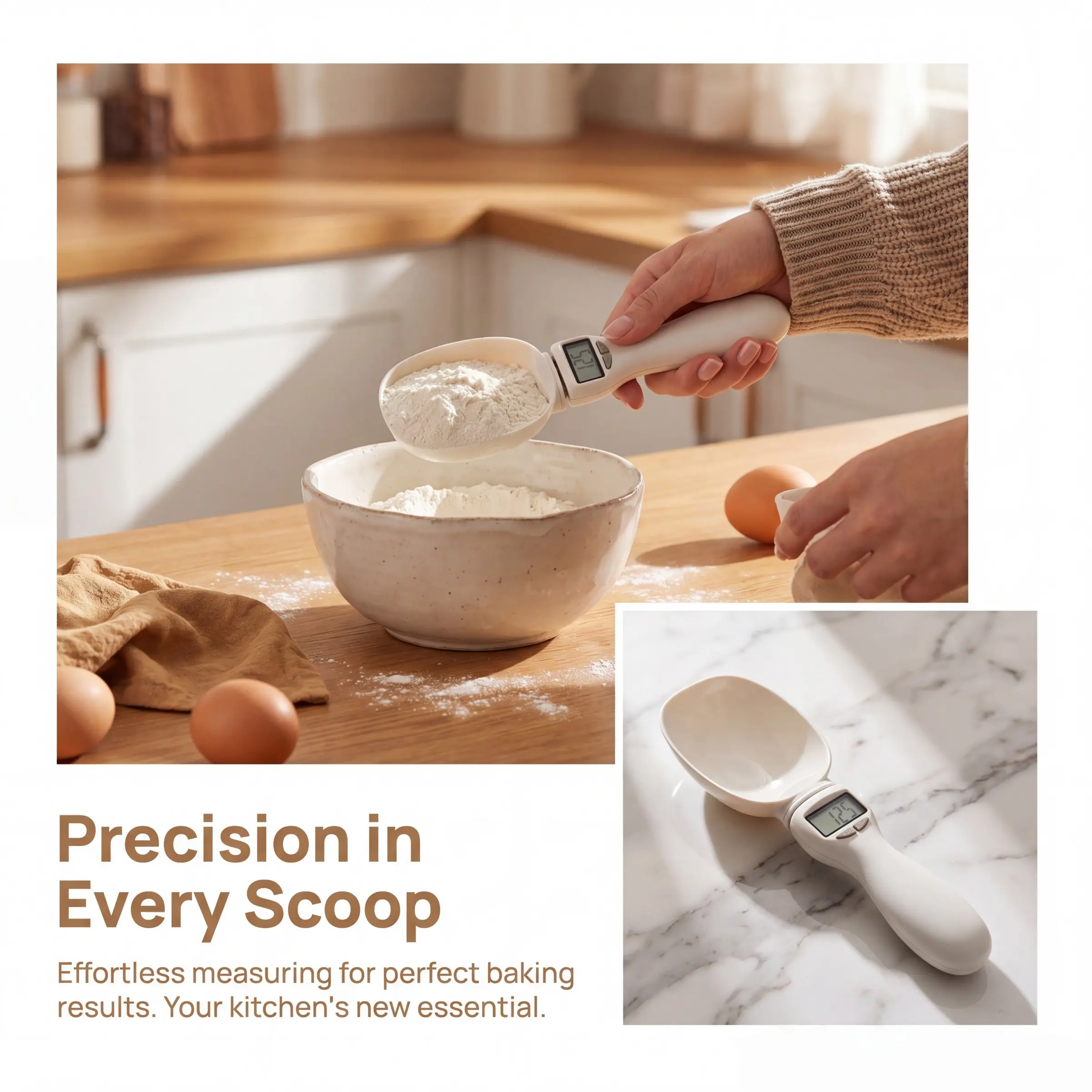 2026 Upgrade Electronic Measuring Spoon with Conversion Function, LED Display Adjustable Measurement Tool for Kitchen Use