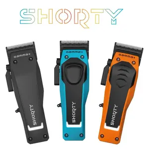 Gamma+ Shorty Clipper – Professional Cordless Hair Clipper with EON Digital Brushless Motor (3 Colors In 1) Orange, Black, Blue