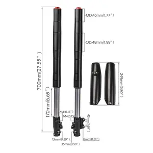 A Pair 700mm (28 inch) Front Forks Suspension Shock 45/48mm Upside Down for Dirt Pit Bike Pocket Scooter ebike Motocross Motorcycle Zongshen TTR Taotao Coolster Atomik DHZ 110cc 125cc 140cc 150cc