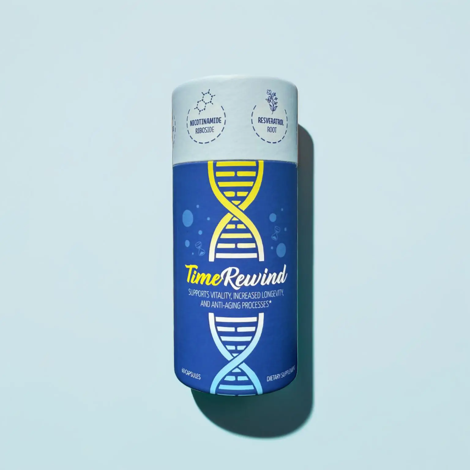 TimeRewind - Herbal Anti-Aging, Vitality, and Longevity Supplement - Resveratrol, Hyaluronic Acid, Nicotinamide, and more - GMP Certified, Triple Lab-Tested - Healthcare, Natural