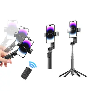 Gimbal Stabilizer for iPhone, Smartphone Foldable Gimbal with Detachable Remote Control, Portable Foldable  Phone Gimbal for Android & iPhone17 series, Ideal for Travel Vlogging