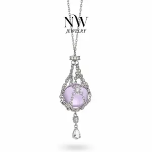 Available Crystals Natural Crystal Necklace Handmade Adjustable Chain Net Bag Pendant Necklace