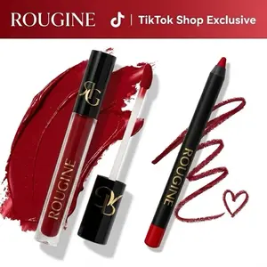[TikTok Shop Exclusive] ROUGINE 2-in-1 Lip Duo | 18Hr Matte Lipstick + Smudge-Proof Liner | Waterproof, Transfer-Proof | Shea Butter & Vitamin E | Long Lasting Lip Duo For All Day Glam