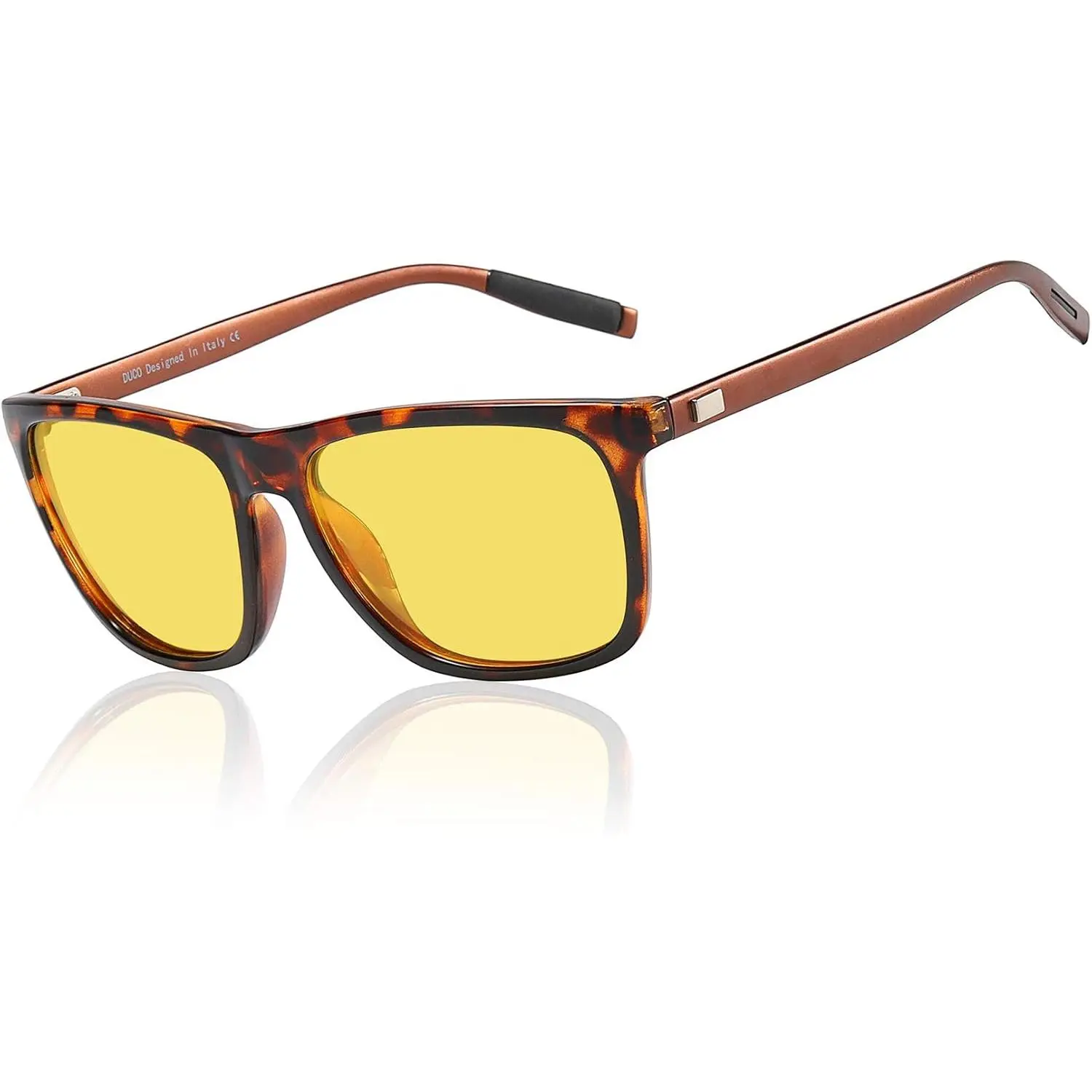 Non-Prescription Polarized Night Vision Glasses for Men - Yellow Safety Driving Glasses with UV Protection, Anti-Glare (Smart Wearable Device), Glasses Night Vision Non-Prescription