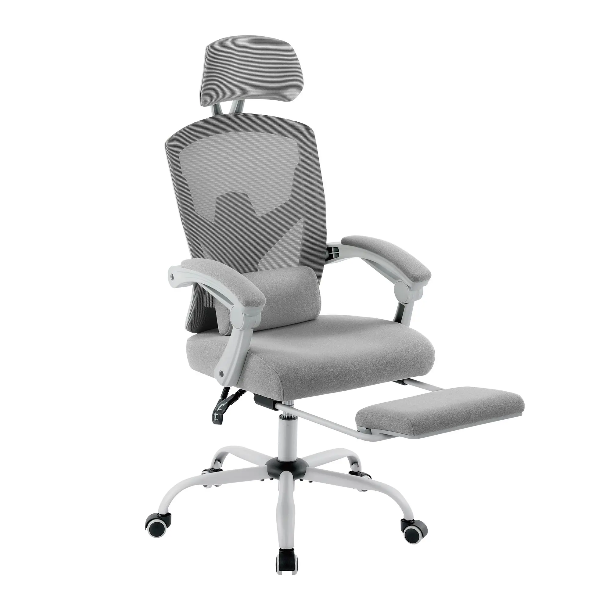 Ergonomic High-Back Mesh Office Computer Desk Chair - Adjustable Ergonomic Chair with Wheels, Lumbar Support, Armrests, WFH Setup Essential for Posture Fix & Low Back Pain Relief (Home Study Use), Mesh Fabric