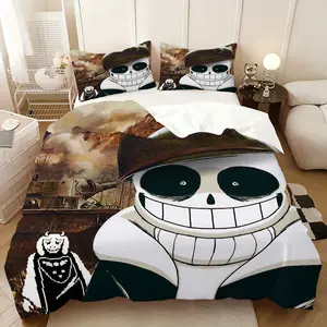 3Pcs,Undertale  three-piece bedding set, soft, comfortable and skin-friendly, universal in all seasons, bedding set, no pillow core, no quilt core, suitable for bedrooms, guest rooms - (1 quilt cover + 2 pillowcases)