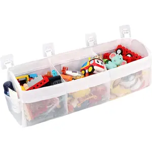 Bath Toy Storage Holder for Bathtub,Bathtub Toy Storage With Large Opening & 3 Compartment,Large Capacity Bath Toy Organizer for Tub