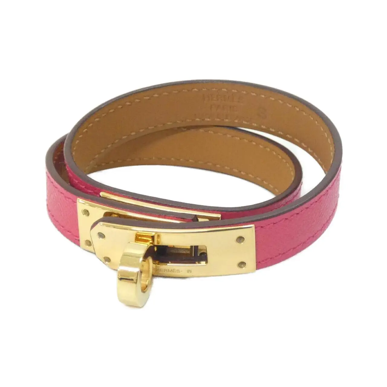 Pre-owned HERMÈS Calfskin Small Leather Goods Hermes Kelly Double Tour Bracelet