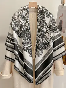 Women's Forest Landscape Pattern Scarf, Lightweight Luxurious Style, Fall & Winter Fashion Accessory for Women and Girls, Boho Style Shawl