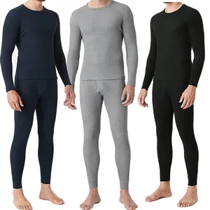 Men's Long Johns Waffle Knit Thermal Winter Cotton Top Bottom Underwear Set