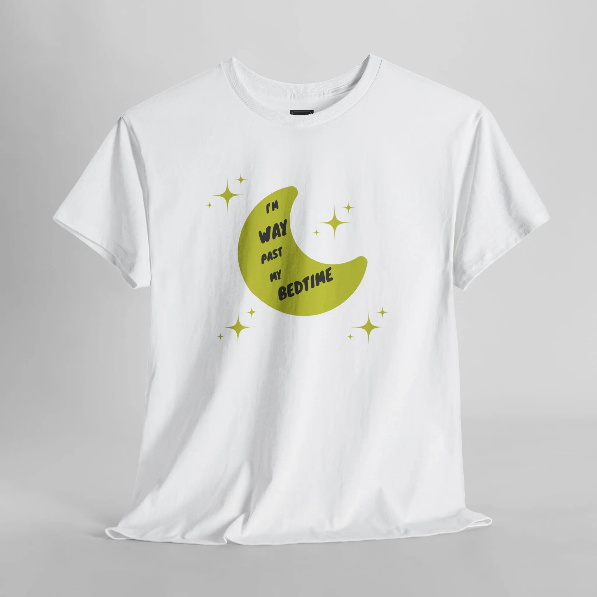 Funny I'm Way Past My Bedtime Unisex Heavy Cotton Tee, Pajama Shirt, Sleep Lover Gift, Late Night Outfit, Comfy Sleepwear, Bedtime Tshirt Casual Fabric