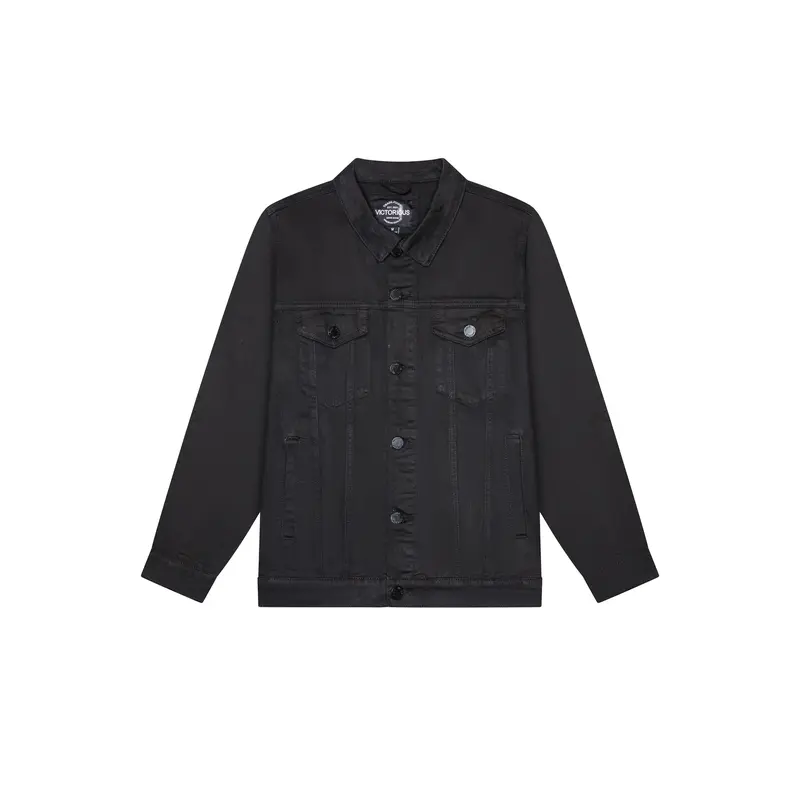 VICTORIOUS Denim Jacket for Men - Plain Casual Coats in 100% Cotton, Classic Fit Long Sleeve Button-Up for mensfashion, Longsleeves, Jean Jacket