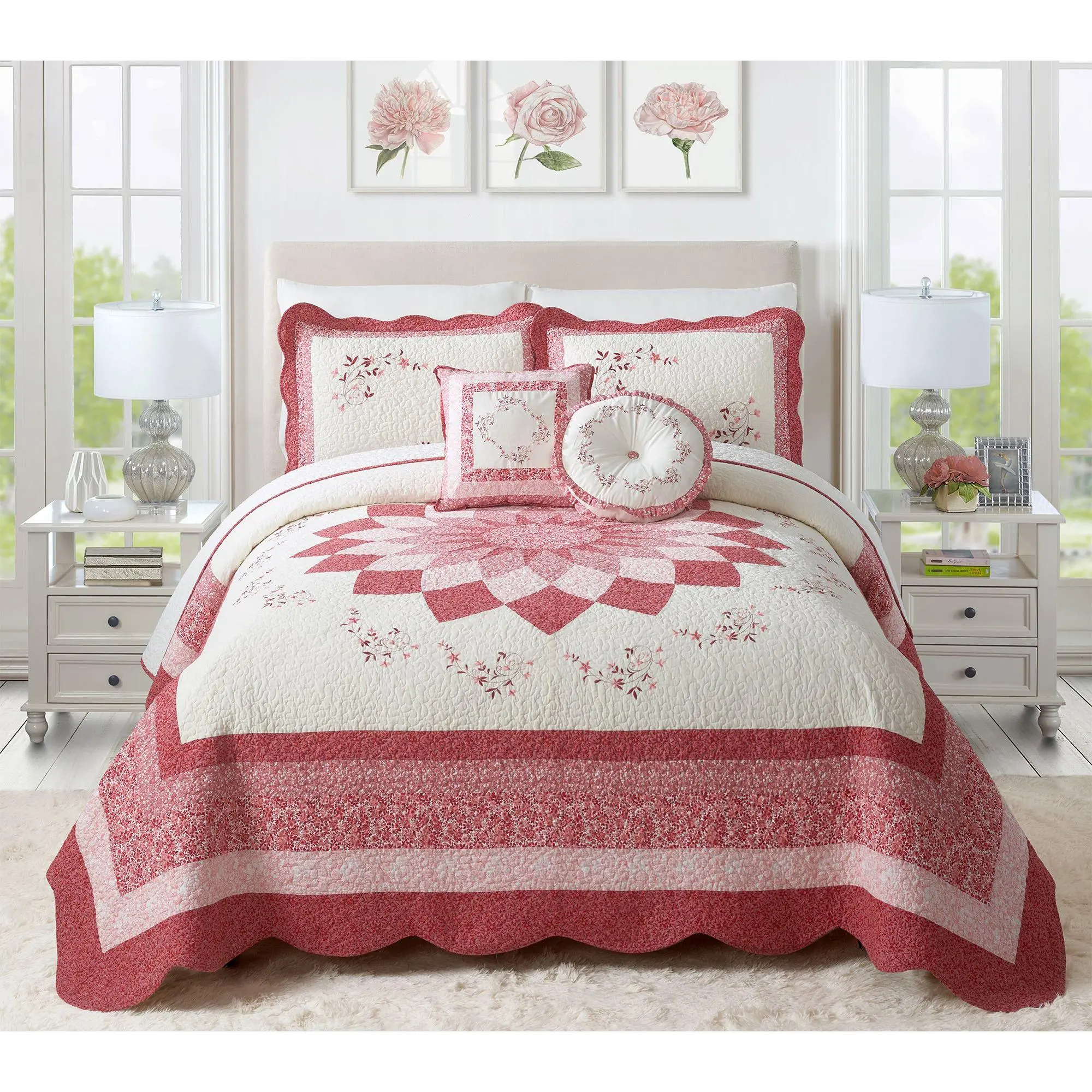 Modern Heirloom Caroline Embroidered Bedspread- King Modern Heirloom Caroline Embroidered Bedspread- King