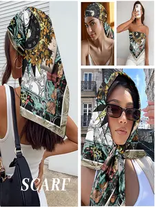 Viral Baroque Sunburst Clock Scarf ✨ Boho Floral Bandana for Festivals & Holiday Looks!