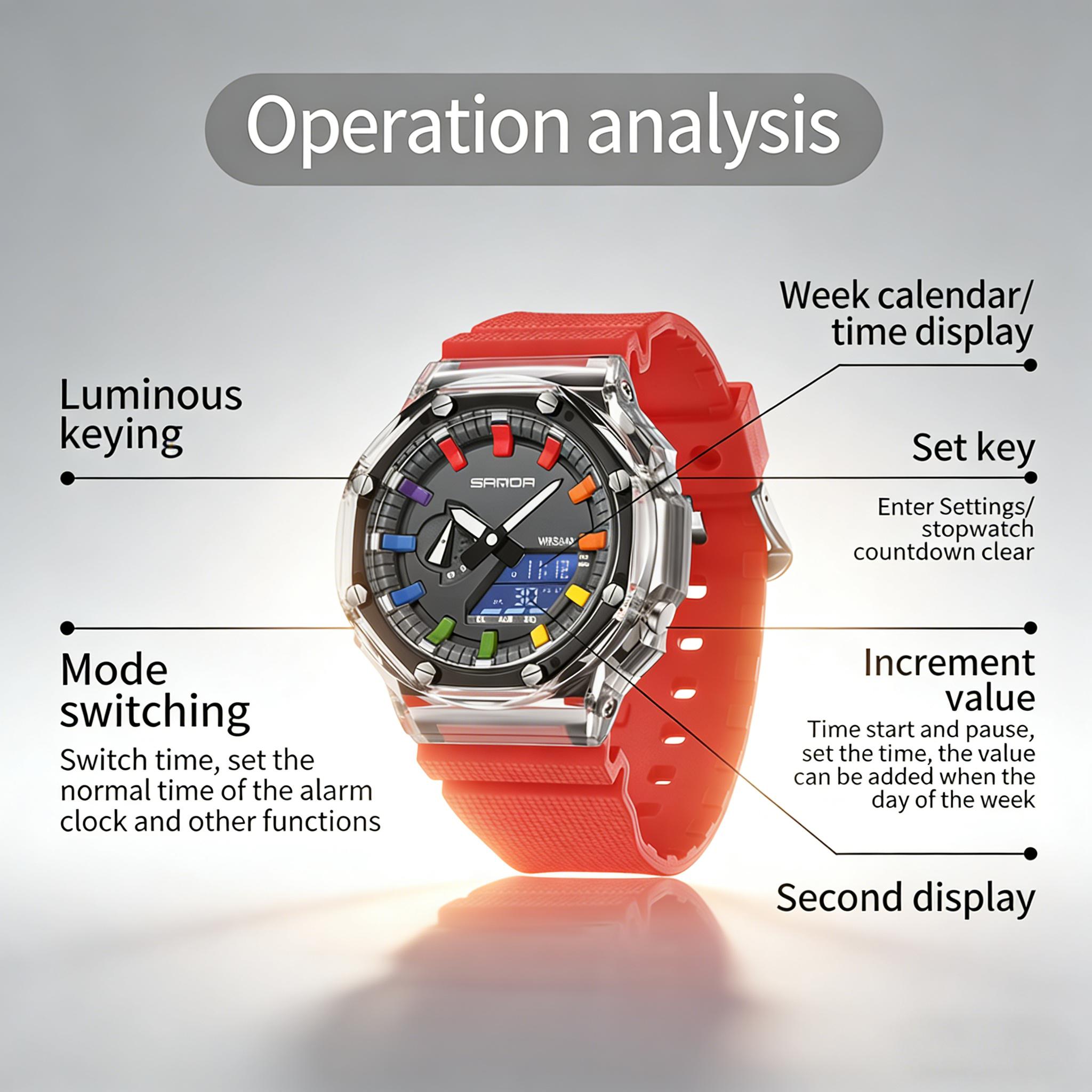 Water Resistant Digital Sports Watch With Led Light Unisex Outdoor Wristwatch Luminous Watches For Men Water Resistant Digital Sports Watch With Led Light Unisex Outdoor Wristwatch Luminous Watches For Men