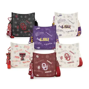 NCAA Crossbody Bag for Women Game Day Purse Adjustable Strap & Charm Shoulder Handbags with Zipper 006
