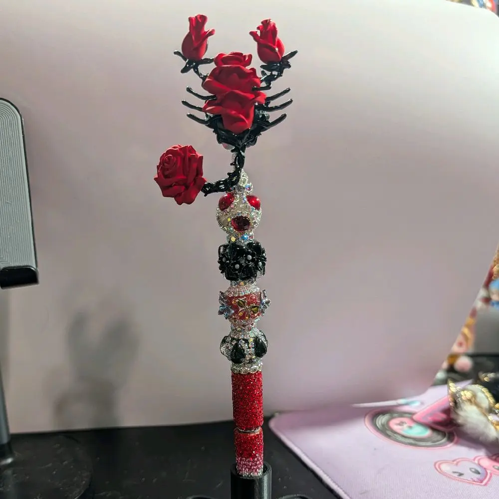 Elegant Beaded Scorpion Pen with Rhinestone Accents for Stylish Writing Customizable Beadable Design and Sparkling Rhinestone Accents