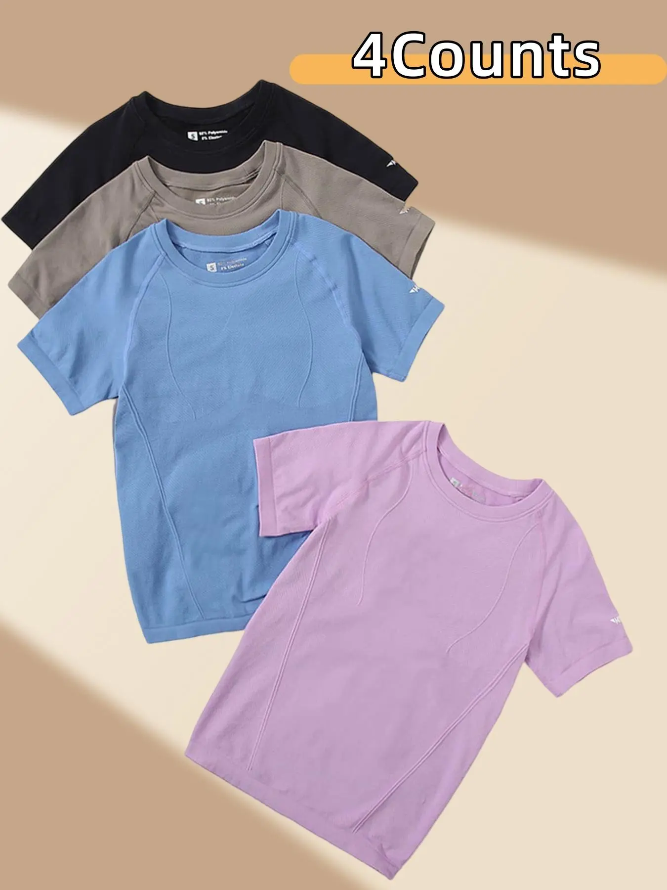 Women's Solid Color Raglan Sleeve Sports Tee, Soft Comfy Breathable Short Sleeve T-Shirt for Yoga Gym Workout, Ladies Sportswear for All Seasons