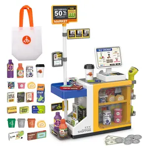 Cashier Counter Toy Set for Ages 3+, Indoor Cash Register Playset, Perfect Holiday Gift Choice, Educational Pretend Play Toys