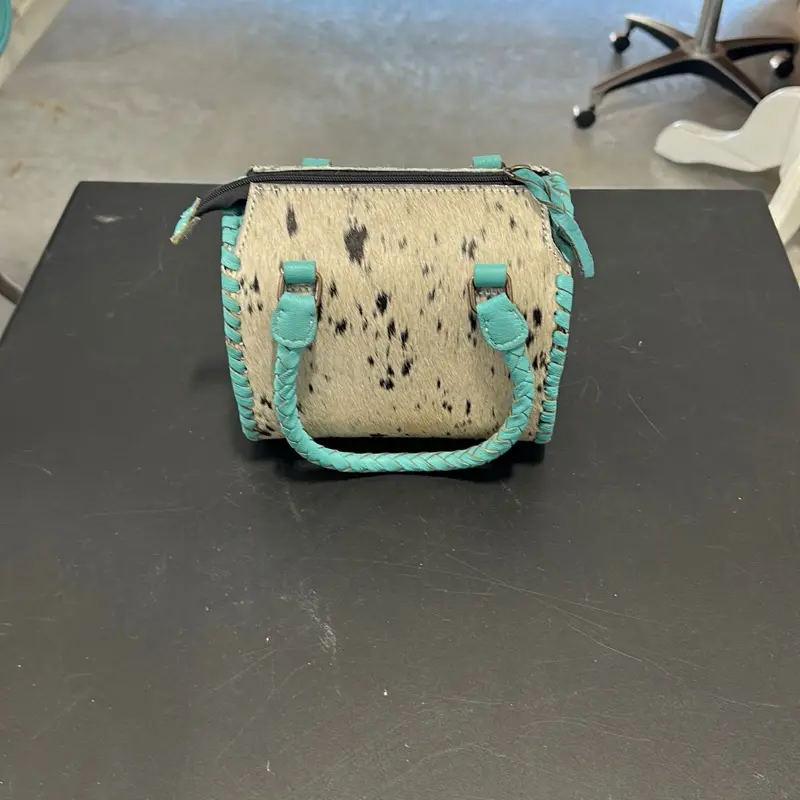 MINI Western Speedy Bag (Teal) with Real Leather for Women