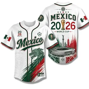 Mexico Fan Baseball Jersey 2026, Patriotic Sports Shirt, Mexican Heritage Game Day Outfit