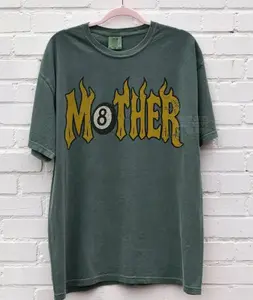 Mother Tee Trendy 8 Ball Mother Lucky Mama TShirt Vintage Flames Rad Mom Birthday Gift Moto Edgy Grunge Aesthetic Streetwear WU9