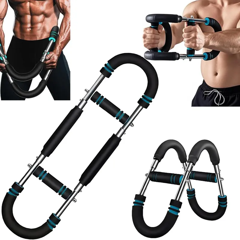 Metal Twister Arm Exerciser - Adjustable Spring Workout Bar, Unisex Arm Strength Trainer, Hand Strengthening Devices, Multifunctional Fitness & Muscle Exercise Equipment (60-100lbs Compact Portable Workout Accessory for Home, Travel)