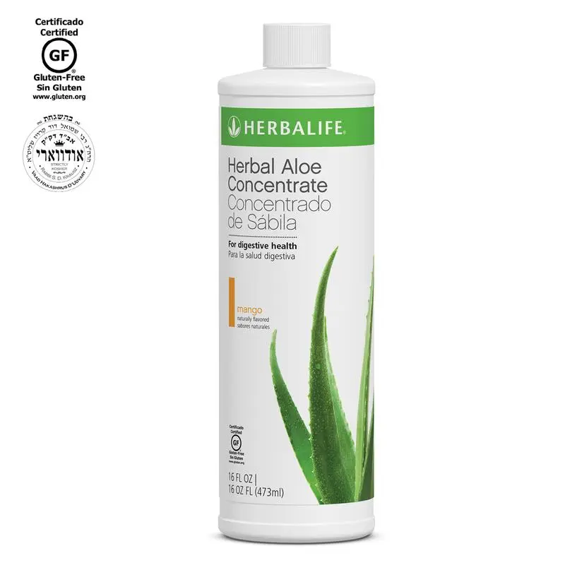 Herbalife Herbal Aloe Concentrate Mango 16 fl oz Aloe Vera Liquid Drink Mix Tropical Flavor Beverage for Daily Hydration & Wellness Lifestyle - Fruit digestive support