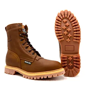 Silver Bull Lace Up Work Boot Rubber Sole Leather Goodyear Welt Slip Resistant Footwear Walking Shoes SB-505 Comfort