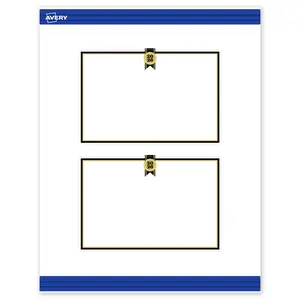 Avery® Printable Rectangle Postcards, 4" x 6", Matte White, Sure Feed® Technology, Pre-printed 2026 Gold & Black Seal Design Great for Graduation, Laser & Inkjet Compatible, 40 Total
