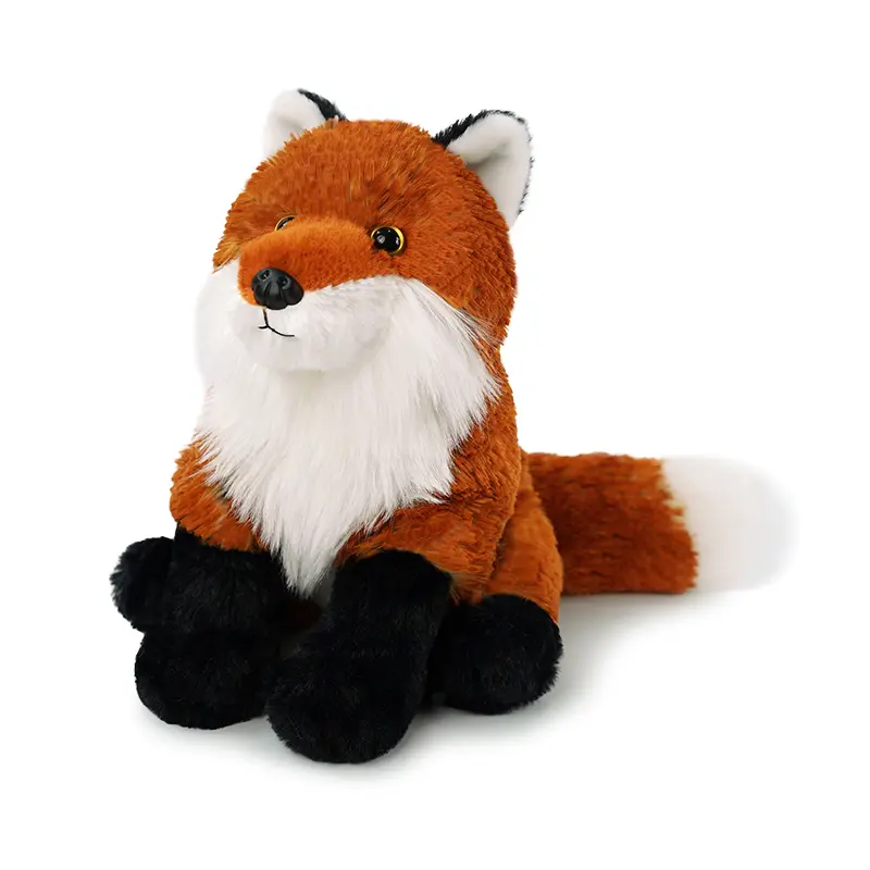 Realistic Sitting Red Fox Stuffed Animal - 8.5 Inch/22 cm